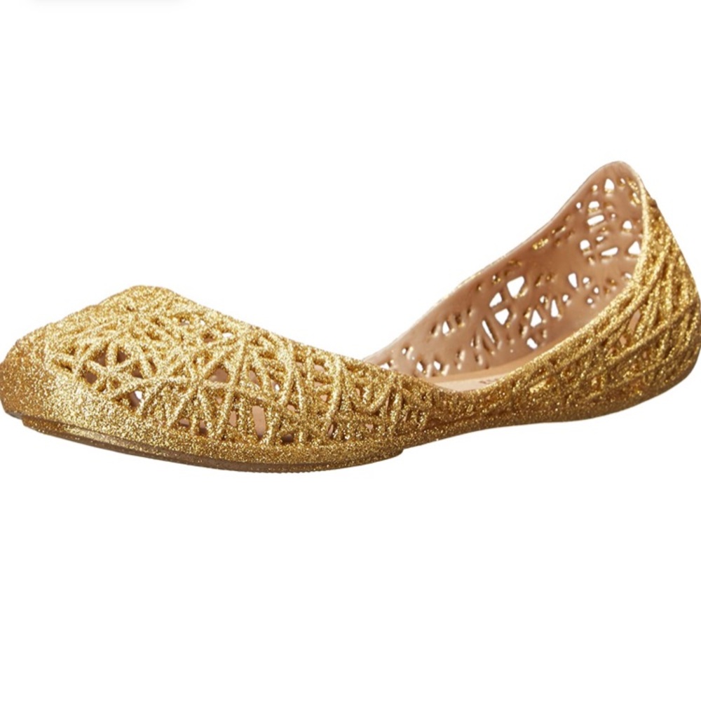 Melissa + Campana Jelly Gold Shoes Girls Size 2